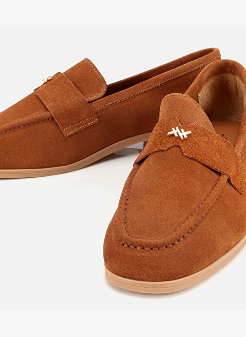 Kadın Süet Deri Taba Yumuşak Dokulu Klasik Loafer 01AYH312410A430 - Görsel 4