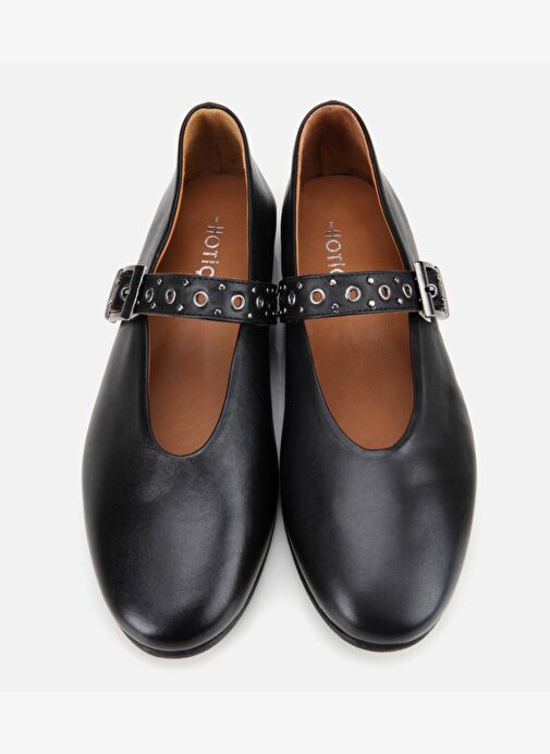 Kadın Deri Siyah Mary Jane Kemerli Babet 01AYH312440A100 - Görsel 7