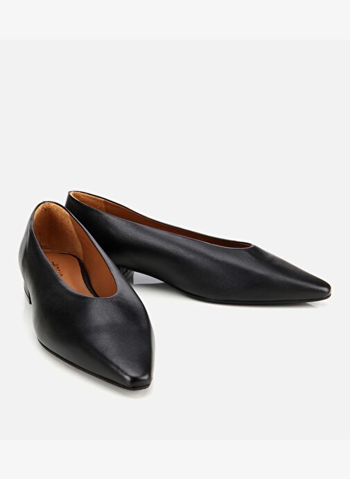 Kadın Deri Siyah Yumuşak Dokulu Babet 01AYH312460A100 - Görsel 3