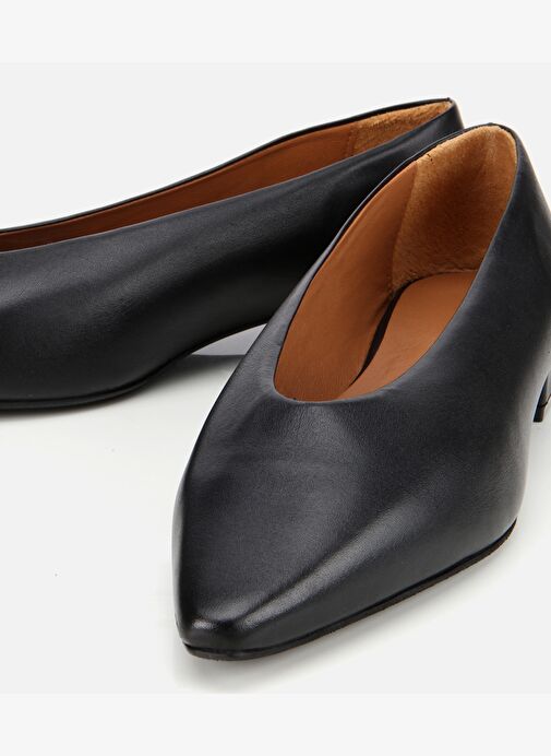 Kadın Deri Siyah Yumuşak Dokulu Babet 01AYH312460A100 - Görsel 4