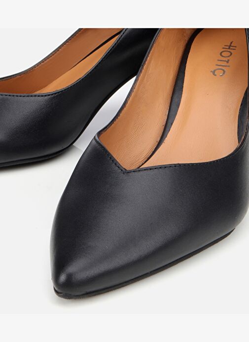 Kadın Deri Siyah Kalın Topuklu Ayakkabı 01AYH312470A100 - Görsel 4