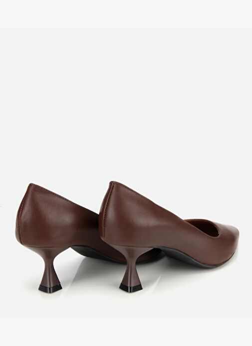 Kadın Deri Kahverengi Esnek Tabanlı İnce Topuklu Stiletto 01AYH312480A480 - Görsel 5