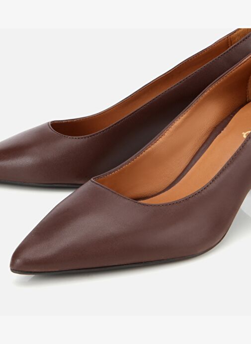 Kadın Deri Kahverengi Esnek Tabanlı İnce Topuklu Stiletto 01AYH312480A480 - Görsel 4