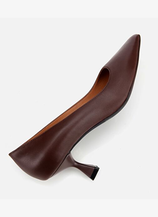 Kadın Deri Kahverengi Esnek Tabanlı İnce Topuklu Stiletto 01AYH312480A480 - Görsel 7