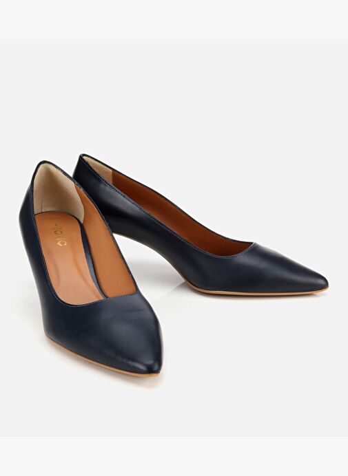 Kadın Deri Lacivert Esnek Tabanlı İnce Topuklu Stiletto 01AYH312480A680 - Görsel 3