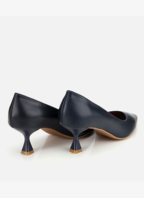 Kadın Deri Lacivert Esnek Tabanlı İnce Topuklu Stiletto 01AYH312480A680 - Görsel 5