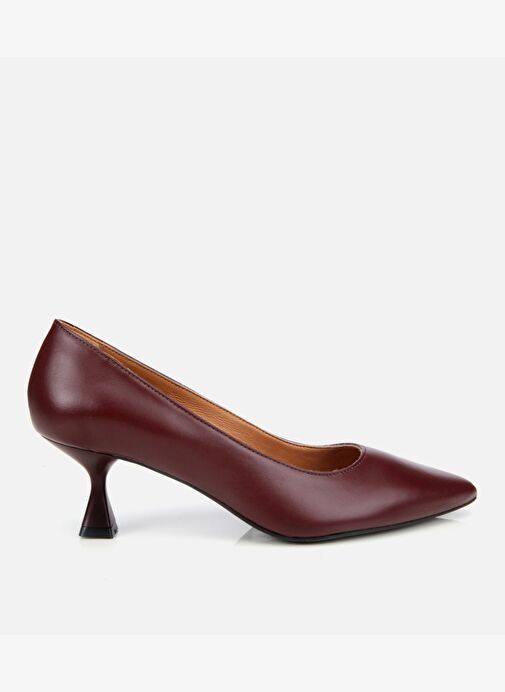 Kadın Deri Bordo Esnek Tabanlı İnce Topuklu Stiletto 01AYH312480A780 - Görsel 2