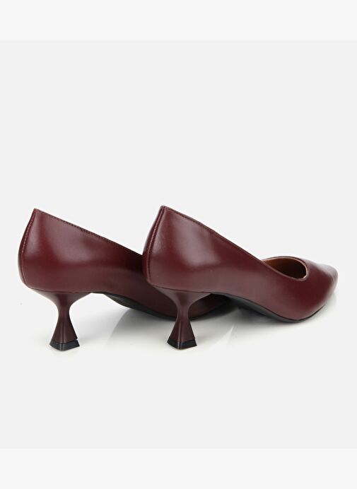 Kadın Deri Bordo Esnek Tabanlı İnce Topuklu Stiletto 01AYH312480A780 - Görsel 5