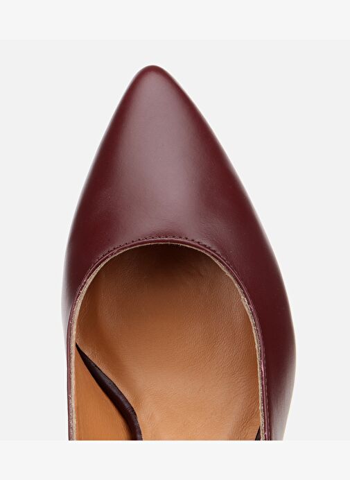 Kadın Deri Bordo Esnek Tabanlı İnce Topuklu Stiletto 01AYH312480A780 - Görsel 6