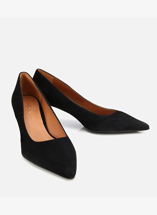 Kadın Süet Deri Siyah Esnek Tabanlı İnce Topuklu Stiletto 01AYH312500A100 - Görsel 3
