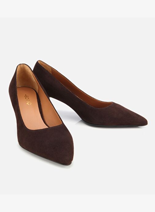 Kadın Süet Deri Kahverengi Esnek Tabanlı İnce Topuklu Stiletto 01AYH312500A480 - Görsel 3