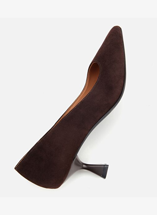 Kadın Süet Deri Kahverengi Esnek Tabanlı İnce Topuklu Stiletto 01AYH312500A480 - Görsel 7