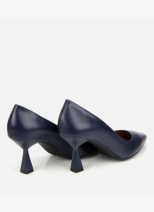 Kadın Deri Lacivert Esnek Tabanlı İnce Topuklu Stiletto 01AYH312510A680 - Görsel 4
