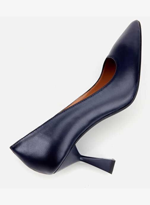 Kadın Deri Lacivert Esnek Tabanlı İnce Topuklu Stiletto 01AYH312510A680 - Görsel 6