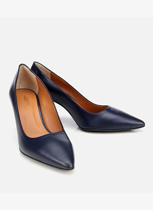 Kadın Deri Lacivert Esnek Tabanlı İnce Topuklu Stiletto 01AYH312510A680 - Görsel 3