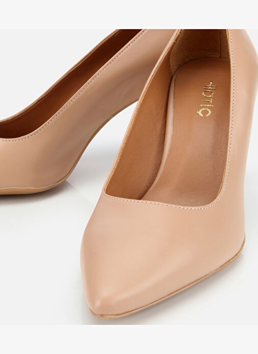 Kadın Deri Bej Esnek Tabanlı İnce Topuklu Stiletto 01AYH312510A330 - Görsel 4