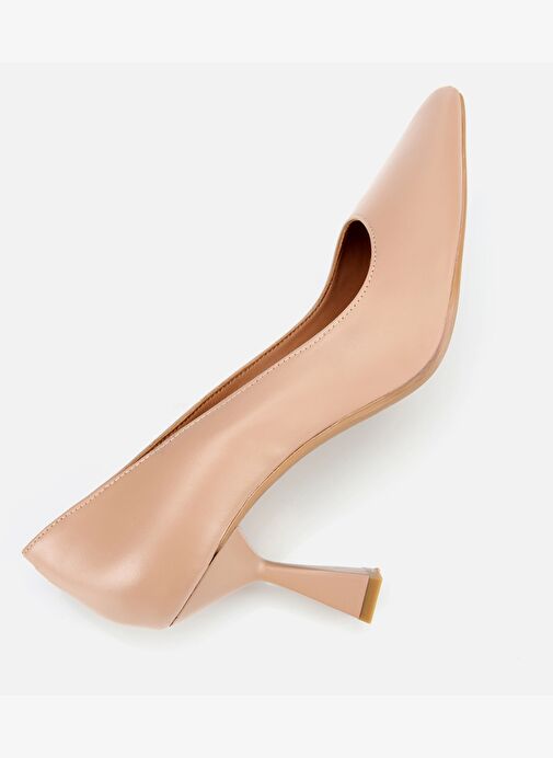 Kadın Deri Bej Esnek Tabanlı İnce Topuklu Stiletto 01AYH312510A330 - Görsel 7