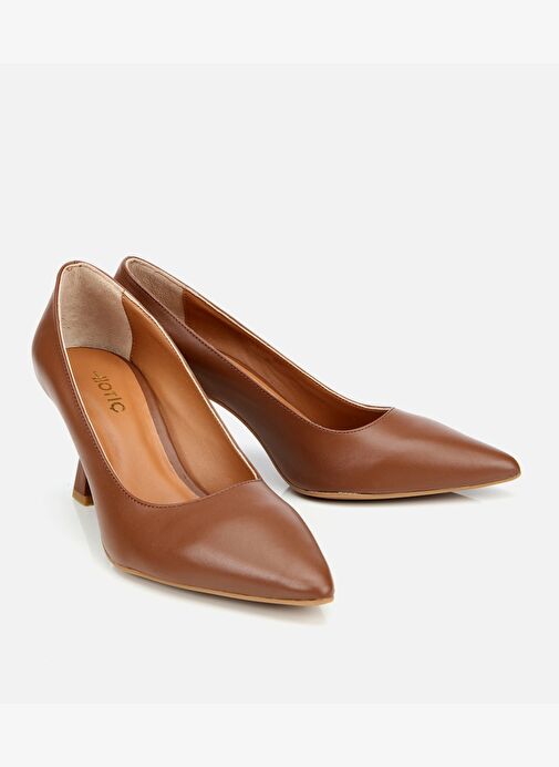 Kadın Deri Kahverengi Esnek Tabanlı İnce Topuklu Stiletto 01AYH312510A370 - Görsel 3