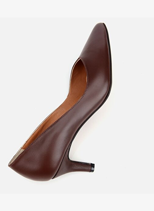Kadın Deri Kahverengi İnce Topuklu Stiletto 01AYH312520A480 - Görsel 6