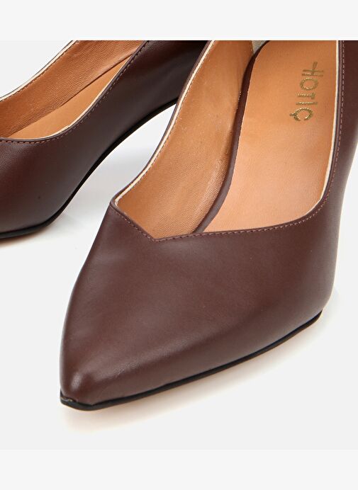 Kadın Deri Kahverengi İnce Topuklu Stiletto 01AYH312520A480 - Görsel 4