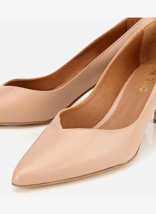 Kadın Deri Bej İnce Topuklu Stiletto 01AYH312520A330 - Görsel 4