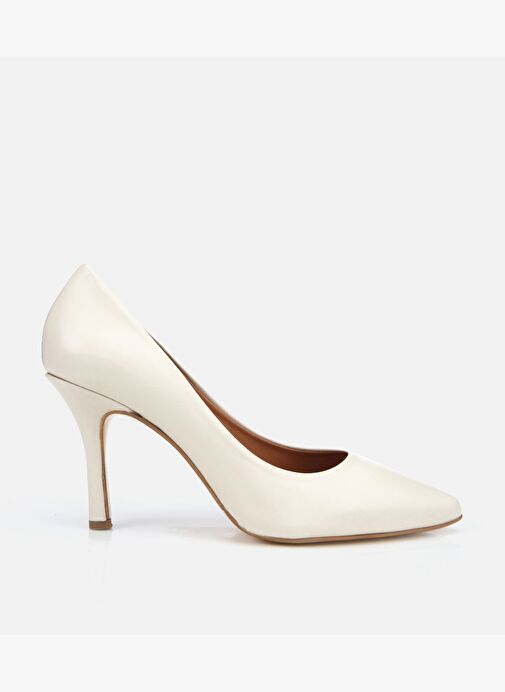 Kadın Deri Ekru Yüksek Topuklu Stiletto 01AYH312530A400 - Görsel 2