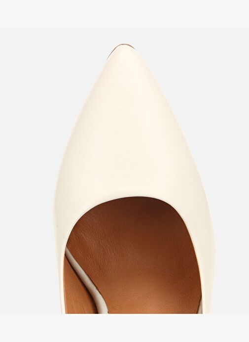 Kadın Deri Ekru Yüksek Topuklu Stiletto 01AYH312530A400 - Görsel 6
