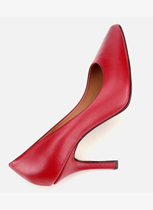 Kadın Deri Kırmızı Yüksek Topuklu Stiletto 01AYH312530A750 - Görsel 7