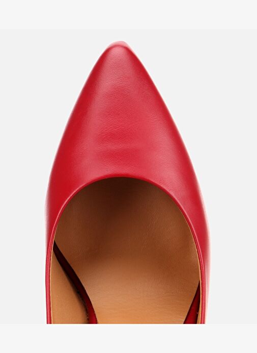 Kadın Deri Kırmızı Yüksek Topuklu Stiletto 01AYH312530A750 - Görsel 6
