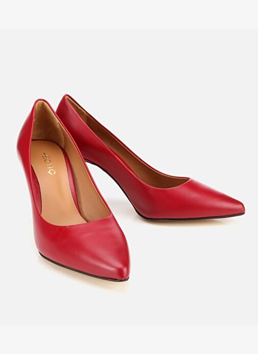 Kadın Deri Kırmızı Yüksek Topuklu Stiletto 01AYH312530A750 - Görsel 3