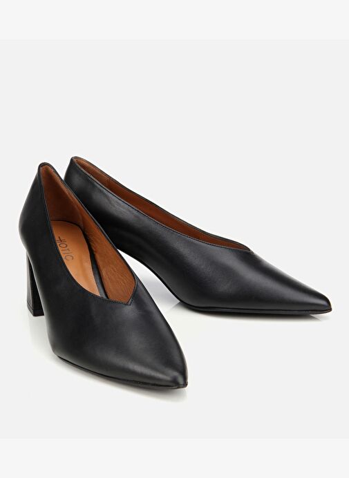 Kadın Deri Siyah Kalın Topuklu Ayakkabı 01AYH312560A100 - Görsel 3
