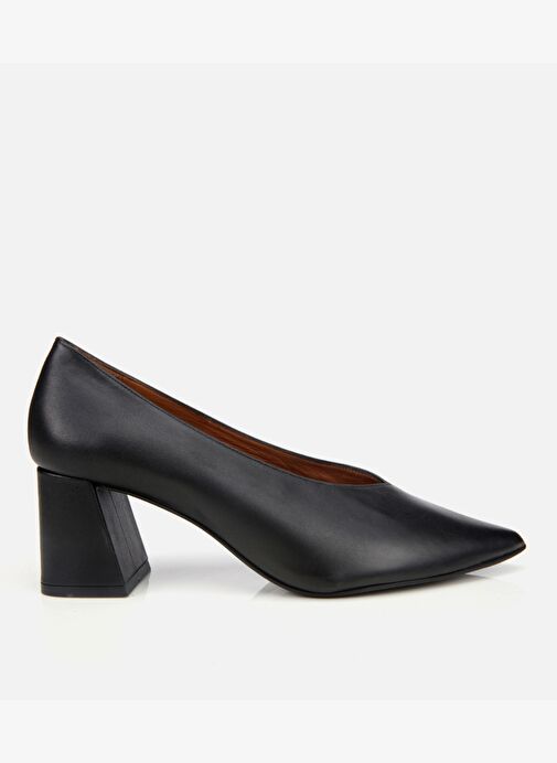 Kadın Deri Siyah Kalın Topuklu Ayakkabı 01AYH312560A100 - Görsel 2
