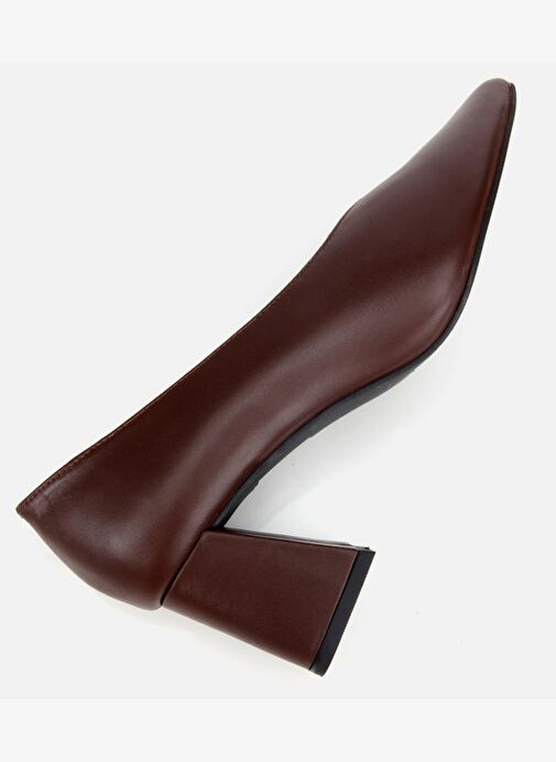 Kadın Deri Kahverengi Kalın Topuklu Ayakkabı 01AYH312560A480 - Görsel 7