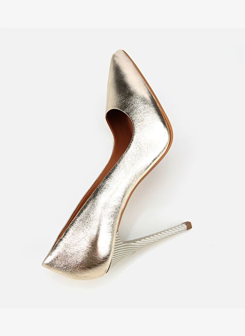 Kadın Deri Gold Yüksek Topuklu Stiletto 01AYH312570A540 - Görsel 7