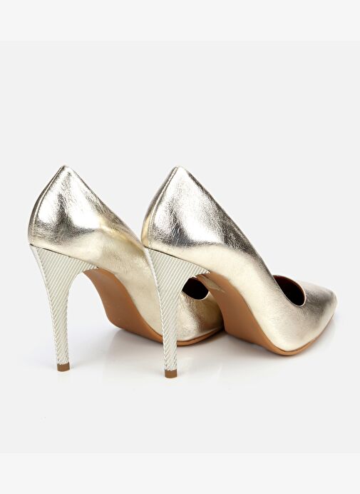 Kadın Deri Gold Yüksek Topuklu Stiletto 01AYH312570A540 - Görsel 5