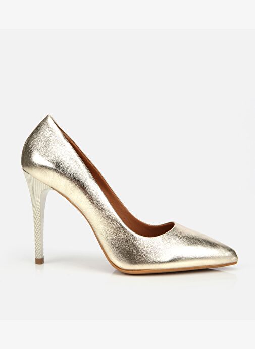 Kadın Deri Gold Yüksek Topuklu Stiletto 01AYH312570A540 - Görsel 2