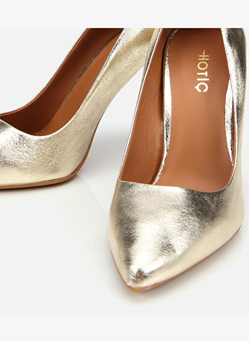 Kadın Deri Gold Yüksek Topuklu Stiletto 01AYH312570A540 - Görsel 4