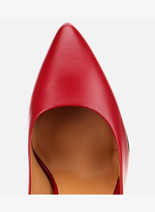 Kadın Deri Kırmızı Yüksek Topuklu Stiletto 01AYH312580A750 - Görsel 6