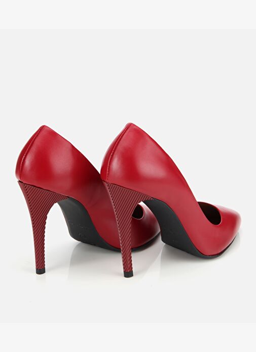 Kadın Deri Kırmızı Yüksek Topuklu Stiletto 01AYH312580A750 - Görsel 5