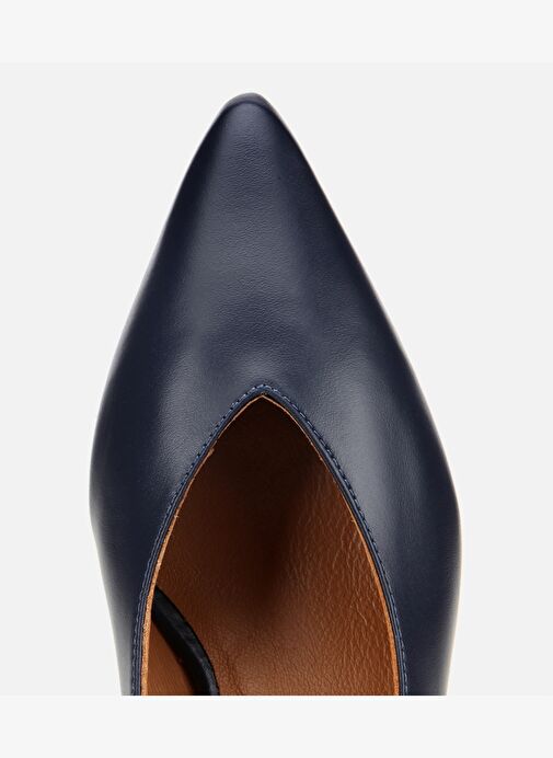 Kadın Deri Lacivert İnce Topuklu Stiletto 01AYH312590A680 - Görsel 6