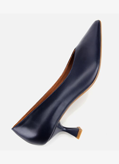 Kadın Deri Lacivert İnce Topuklu Stiletto 01AYH312590A680 - Görsel 7