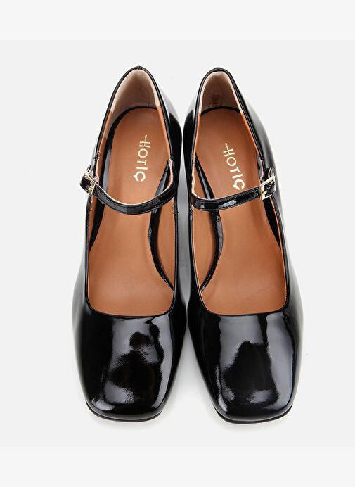 Kadın Rugan Deri Sİyah Mary Jane Kalın Topuklu Ayakkabı 01AYH312600A100 - Görsel 7