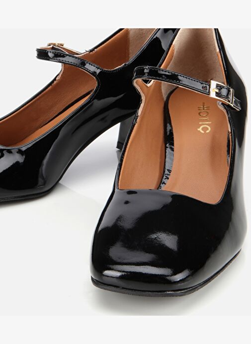 Kadın Rugan Deri Sİyah Mary Jane Kalın Topuklu Ayakkabı 01AYH312600A100 - Görsel 4