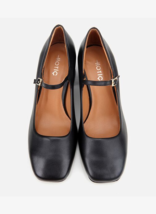 Kadın Deri Siyah Mary Jane Kalın Topuklu Ayakkabı 01AYH312610A100 - Görsel 7