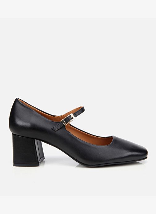 Kadın Deri Siyah Mary Jane Kalın Topuklu Ayakkabı 01AYH312610A100 - Görsel 2