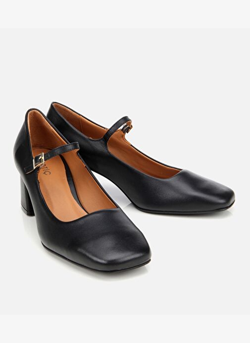 Kadın Deri Siyah Mary Jane Kalın Topuklu Ayakkabı 01AYH312610A100 - Görsel 3