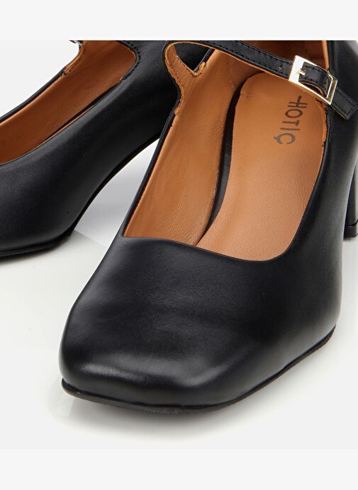 Kadın Deri Siyah Mary Jane Kalın Topuklu Ayakkabı 01AYH312610A100 - Görsel 4