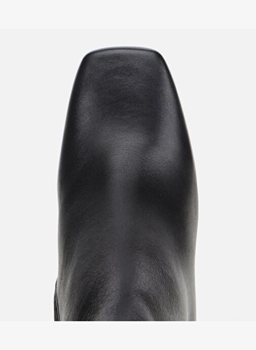 Kadın Deri Siyah Kare Uçlu Bilekte Topuklu Bot 01BOH312620A100 - Görsel 6