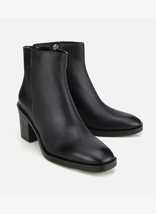 Kadın Deri Siyah Bilekte Topuklu Bot 01BOH312680A100 - Görsel 3