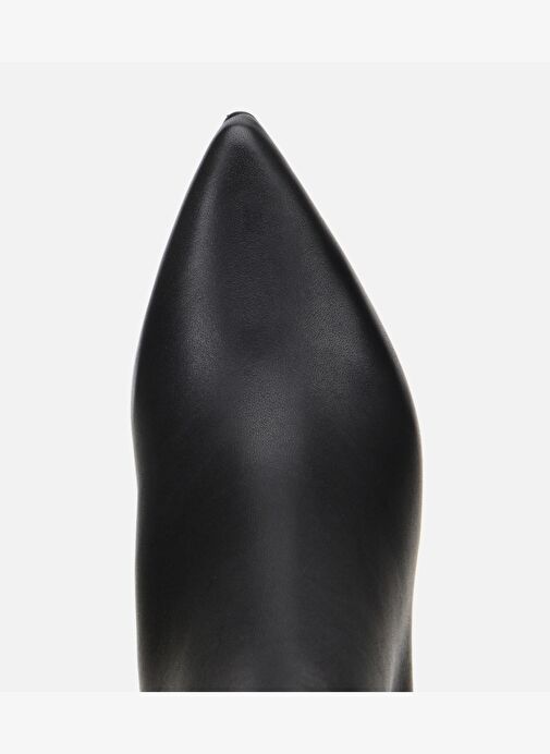 Kadın Deri Siyah Sivri Burunlu Bilekte Topuklu Bot 01BOH312690A100 - Görsel 6